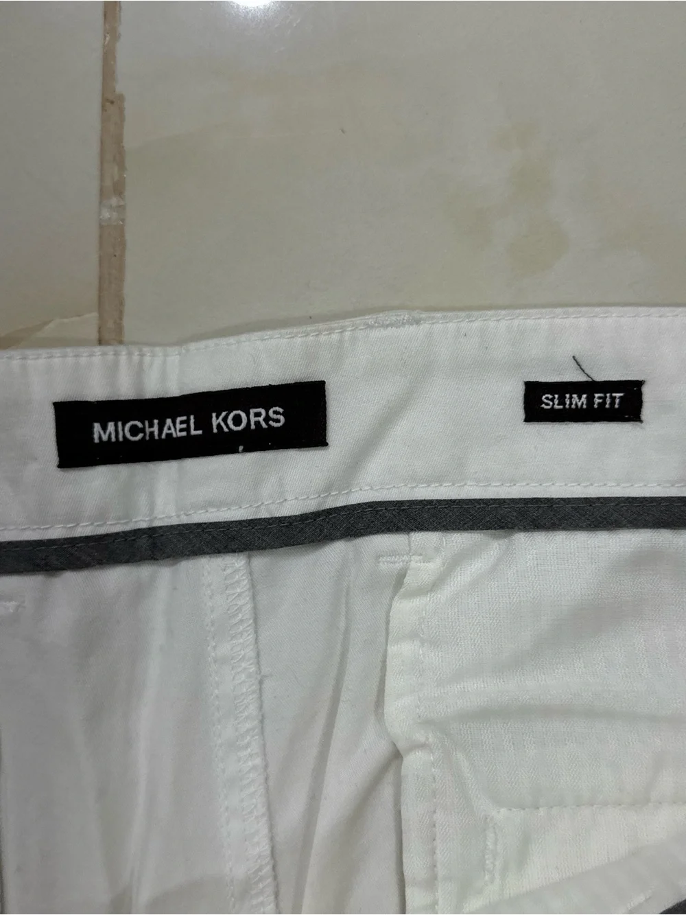 Michael Kors Men's White Cargo Trousers